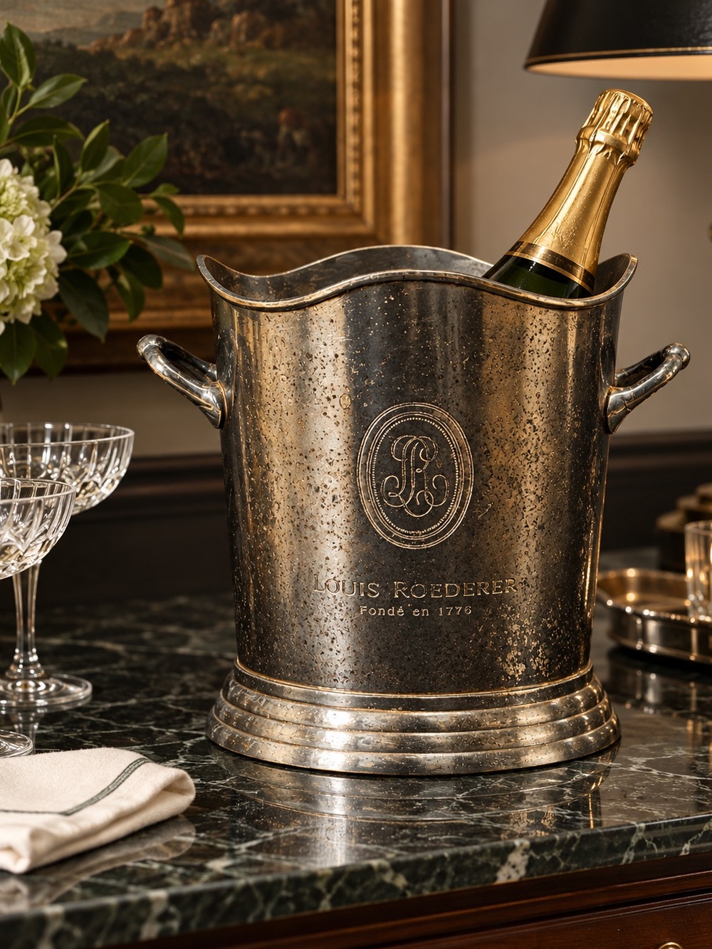 Vintage Louis Roederer Champagne Bucket | Silver Plated Wine Cooler